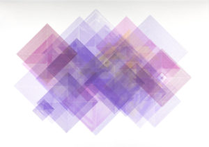 Expanding Squares Composition - Purple, Pink and Yellow