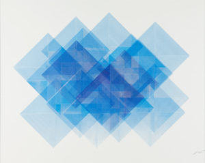 Expanding Square Composition - Blue