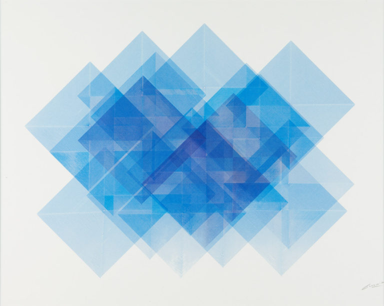 Expanding Square Composition - Blue