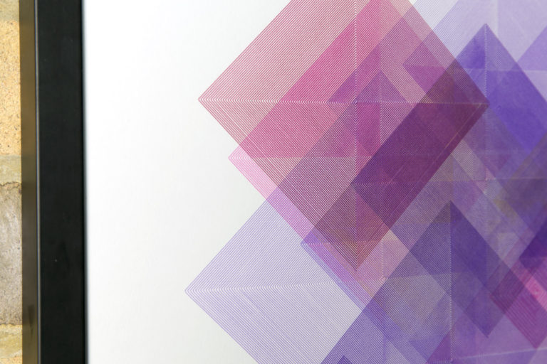 Expanding Squares Composition - Purple, Pink and Yellow - Image 4